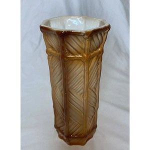 Beautiful Pereiras Pottery Vase Brown & white Table Decor Made In Portugal